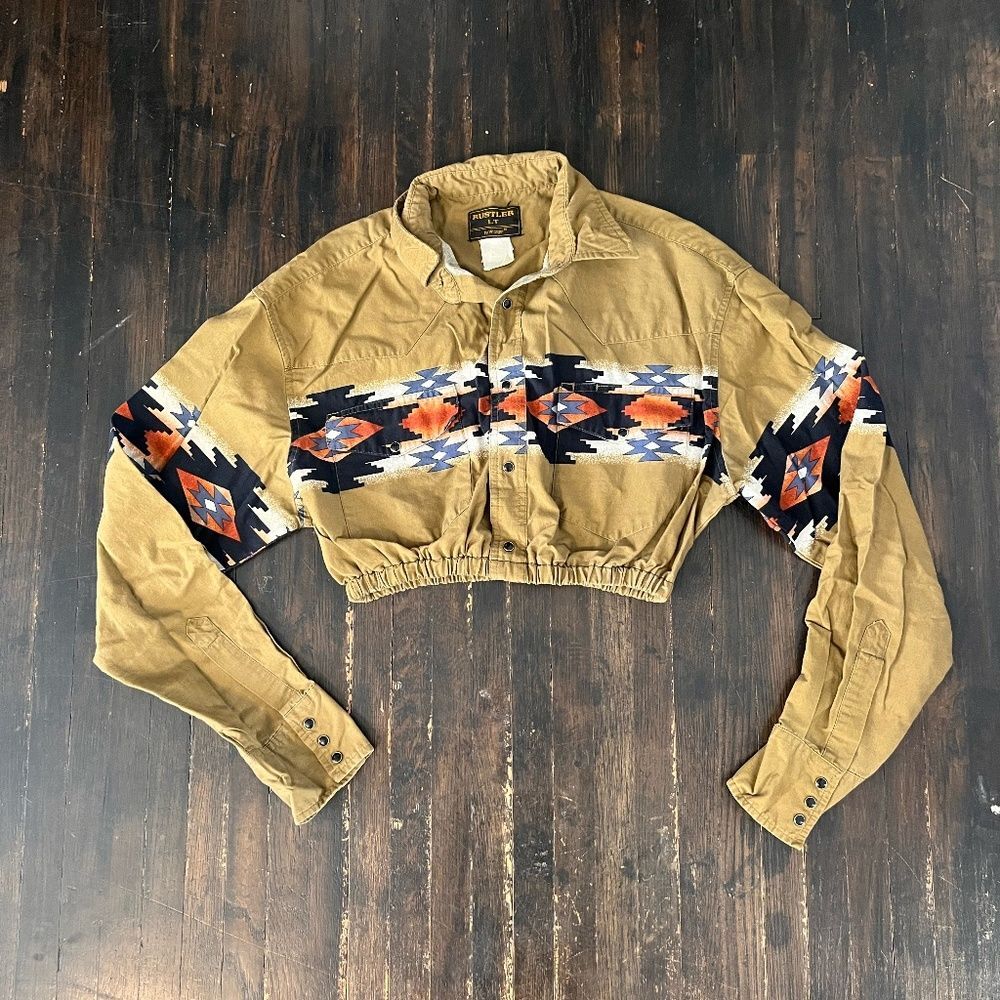 Custom Western Long Sleeve Crop | Rustler by Wrangler